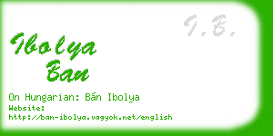 ibolya ban business card